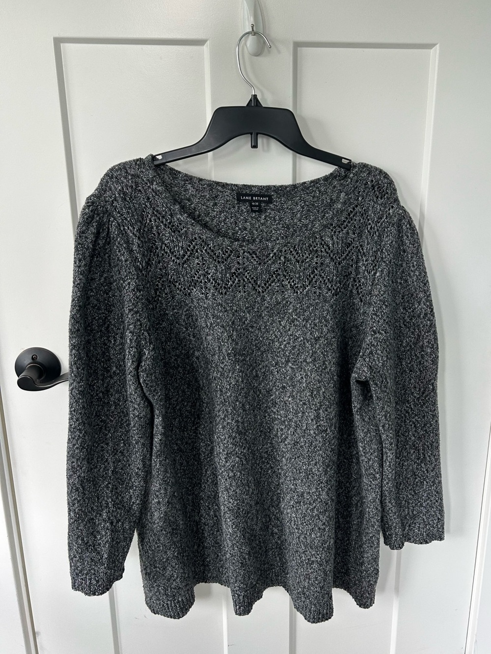 Lane Bryant Dark Charcoal Scoop Neck Knit Sweater